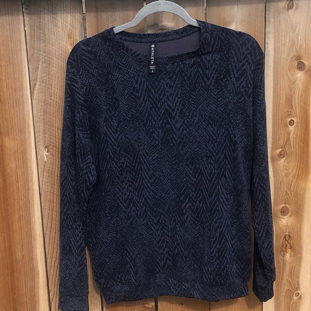 Athleta Small Dark Purple and Black Pattern Long Sleeve